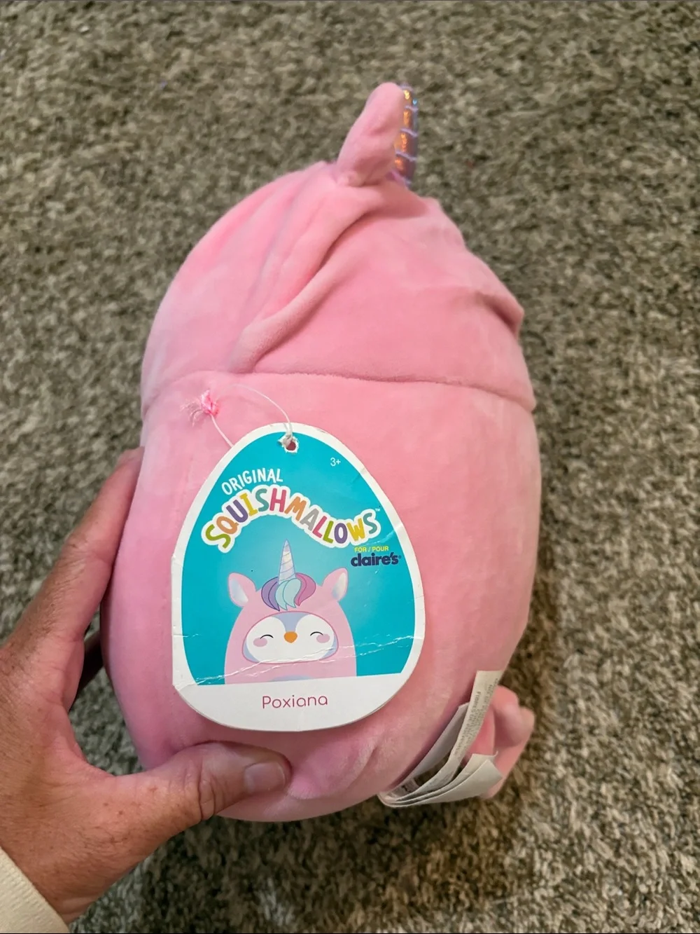 Squishmallows Pink Unicorn Penguin Plush with Iridescent Belly